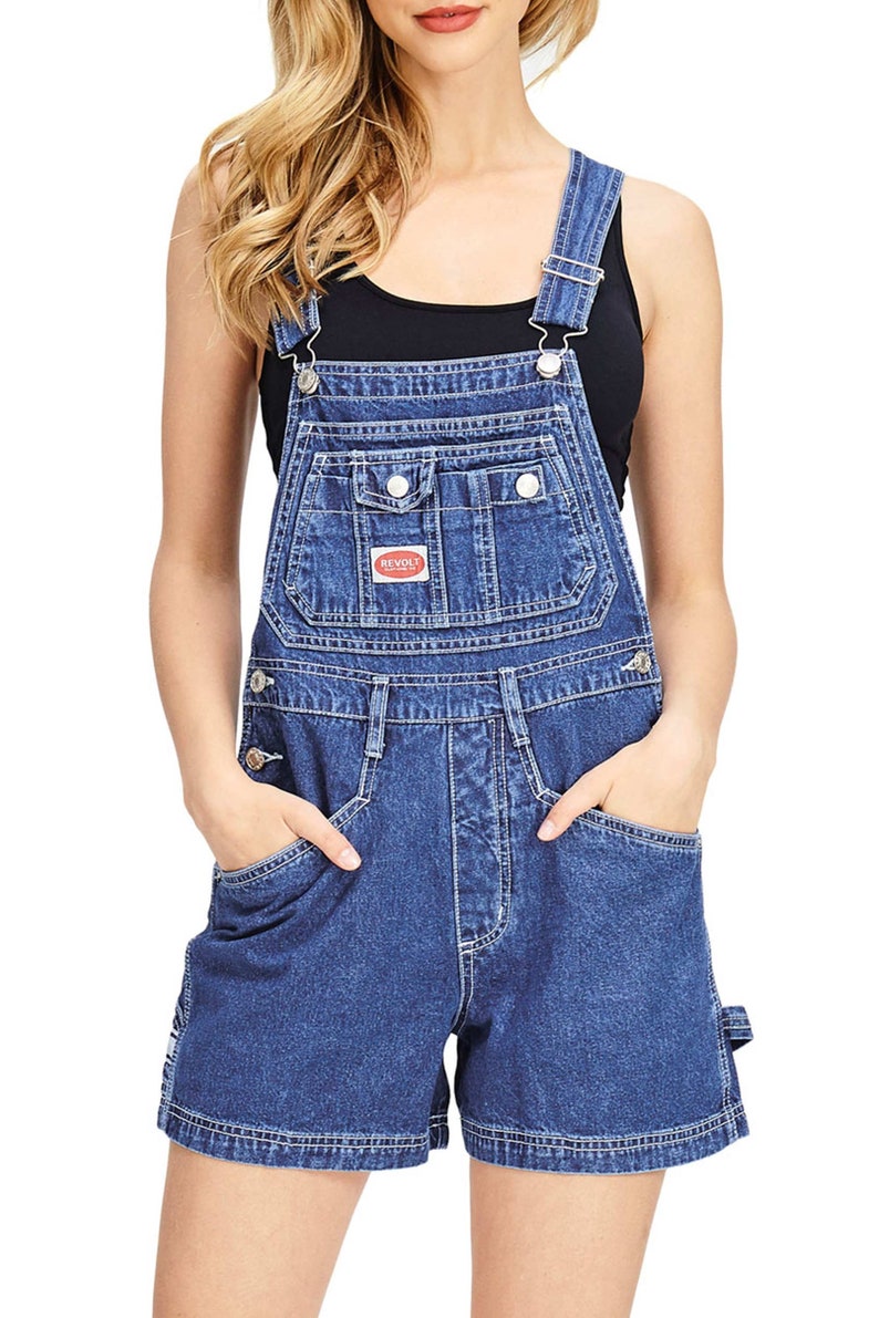 Vintage 1990s Navy Denim Jean Overalls Dungaree Shortall Etsy