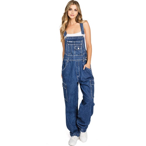 Vintage Grid Denim Overalls Baggy Jeans Jumpsuits Plus Size - Etsy