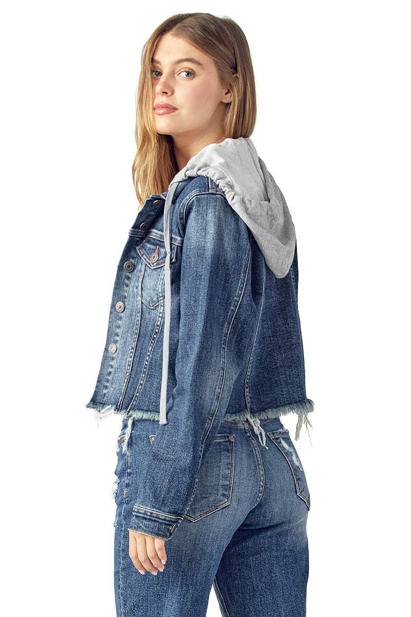 Oversized Loose Fit Patches Zippers Black and Blue Streetwear Designer  Spliced Jean Jackets for Ladies - China Denim Jacket and Streetwear Jackets  price