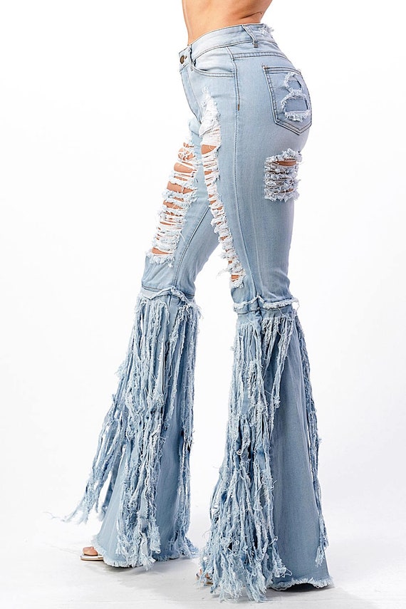 Destruction Brushed Washed Heavy Industry Embroidered Loose Straight Leg Ripped  Jeans Man Woman Bleached Dyed Pants Tide