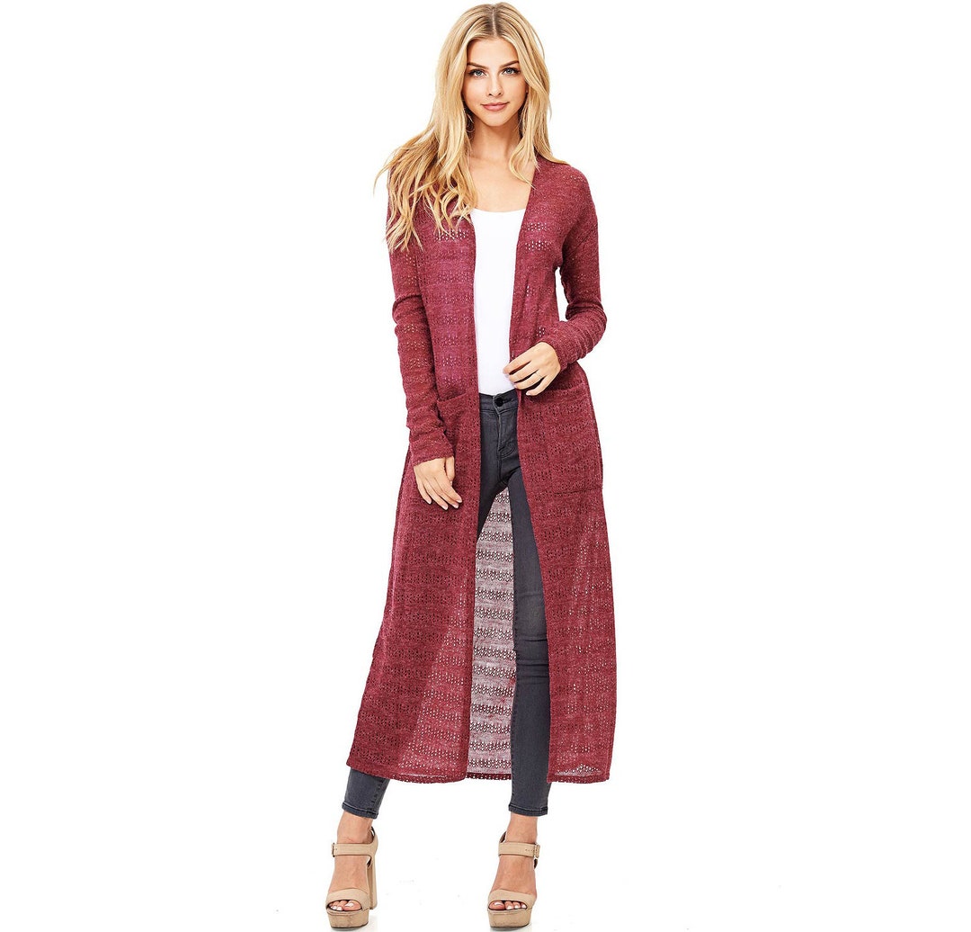 Slub Knit Duster Cardigan