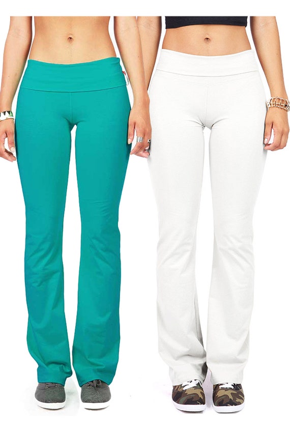 Yoga Pants With Fold Over Waist