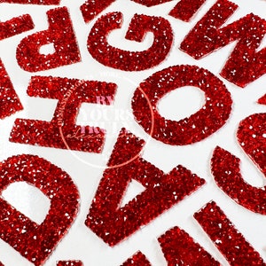 Red Glitter Chenille Letters A-Z Iron-on Patch, Letters Patch, Words Patch,  Custom Letters Patch, Alphabet Letters, Iron-on Patches 