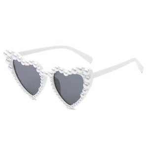 Pearl Heart Sunglasses for Bachelorette Party bride Gift, Bridesmaid ...