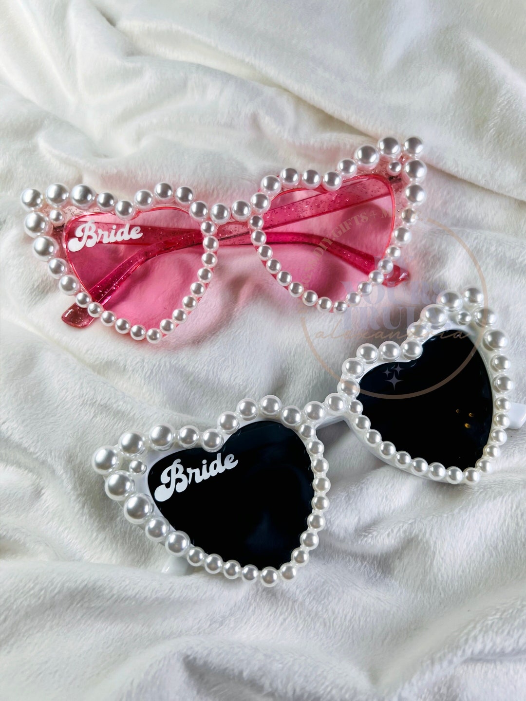 Pearl Heart Sunglasses for Bachelorette Party bride Gift, Bridesmaid ...