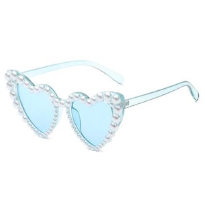 Pearl Heart Sunglasses for Bachelorette Party bride Gift, Bridesmaid ...
