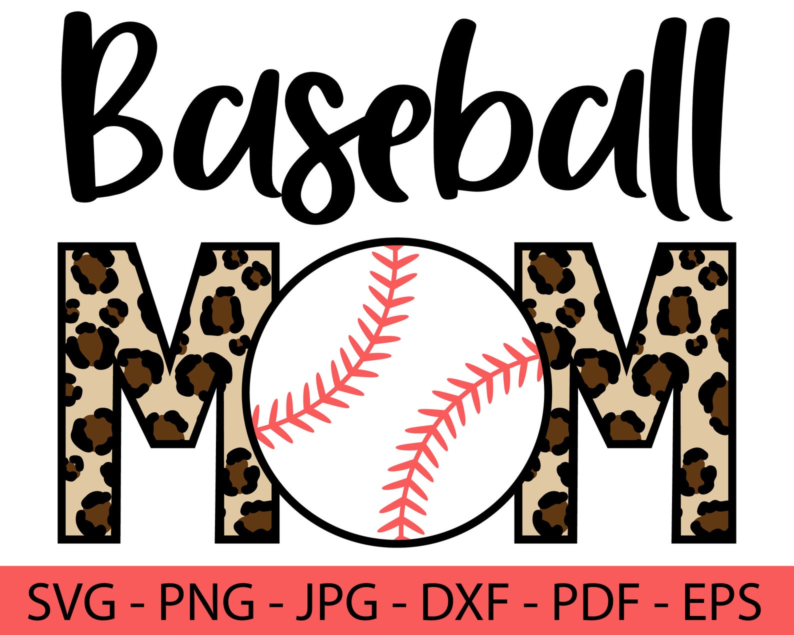 Baseball Mom Svg File. Softball svg. Baseball mom png. Leopard | Etsy