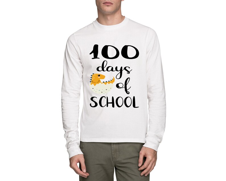 Download 100 days of school svg teacher dinosaur shirt clipart for | Etsy
