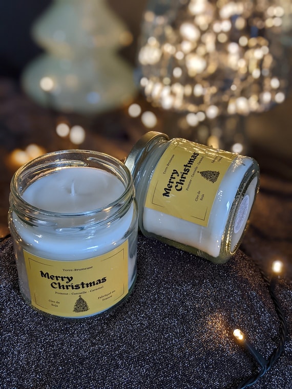 Merry Christmas, bougie d'intérieur, bougie de Noël , bougie d'ambiance