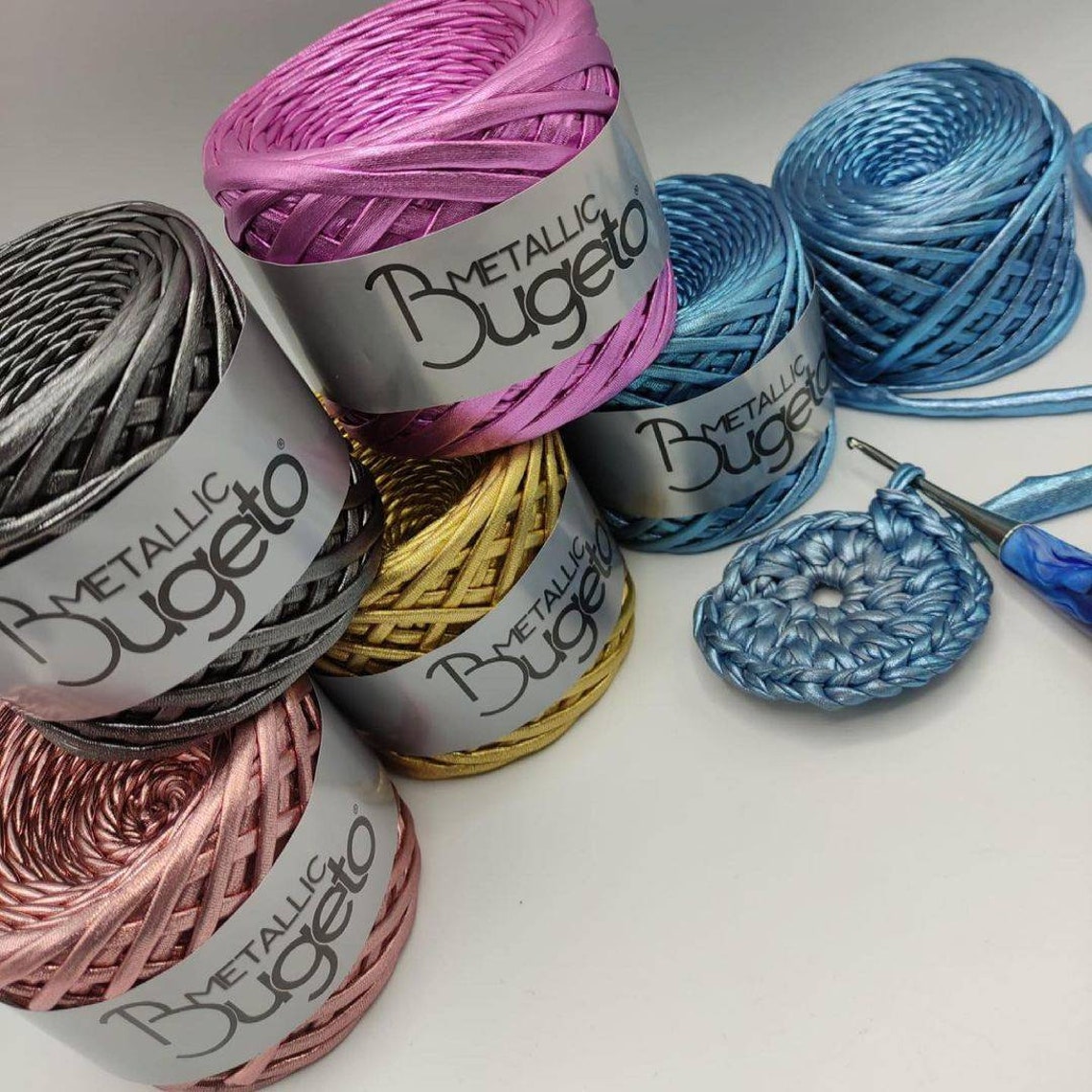 Metallic yarn bag Metal yarn gold thread Silver Lurex Shiny Etsy