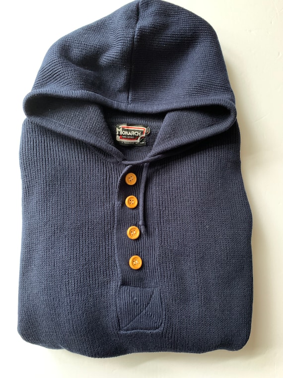 Vintage 70’s Monarch Navy Hoodie Sweater, L