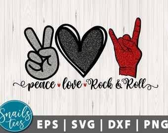 Free Free 262 Peace Love Rock And Roll Svg SVG PNG EPS DXF File