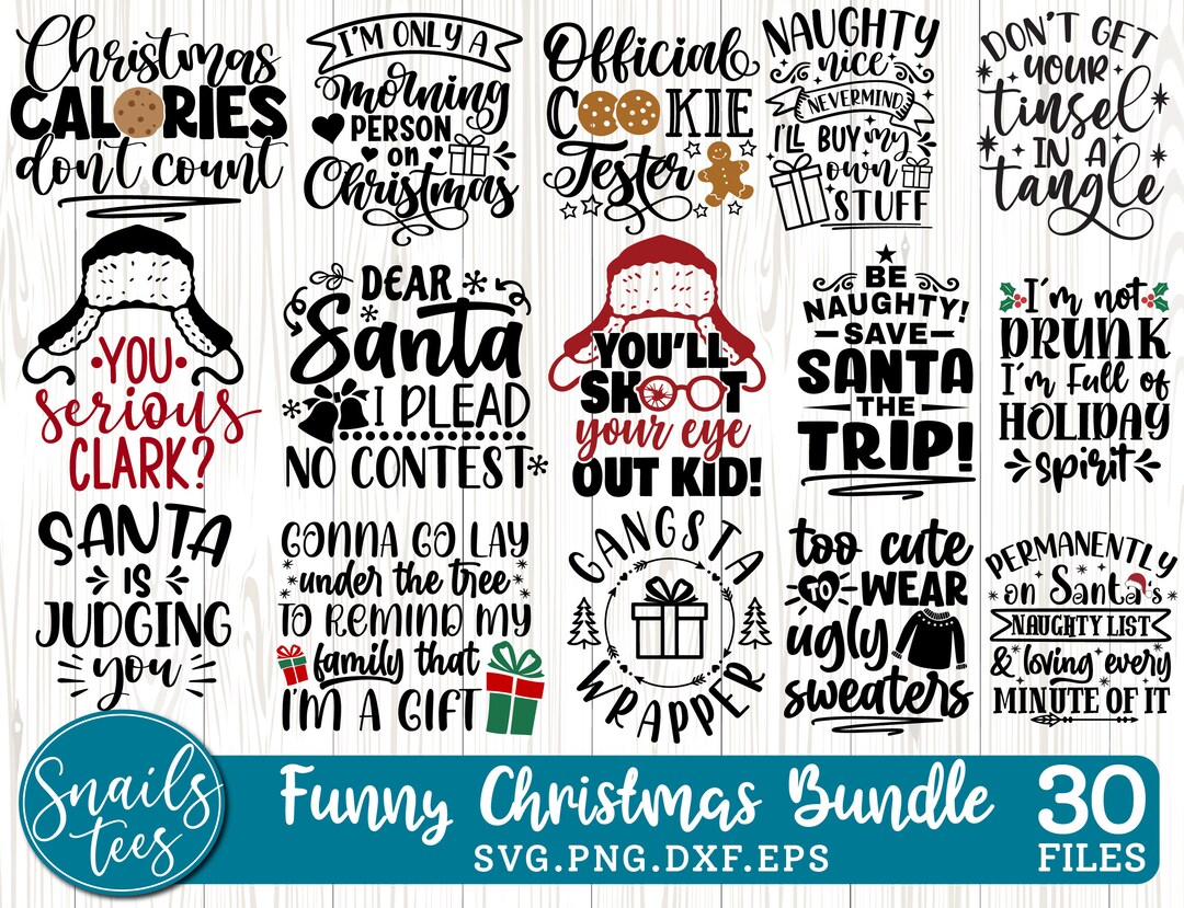 Christmas SVG Bundle Funny Christmas Svg Eps Dxf Eps Christmas Sayings