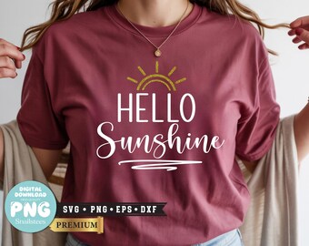 Hello sunshine Svg, Png, Boho Summer Png, Floral Summer Vibes Png, Hippie Summer Shirt Design, Summer Coquette Sublimation, Girly Summer Png