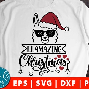 Llamazing Christmas Llama Svg Eps Dxf Png Kids Holiday Svg Fa La La Llama Svg Winter Clipart Funny Xmas Alpaca cut file Silhouette Cricut