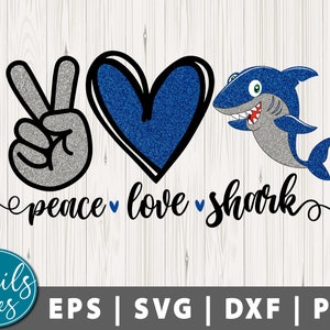 Peace love Sharks Svg Png Dxf for Sublimation digital download Peace love Sharks Sharks PNG sublimation Design Sharks png digital printable
