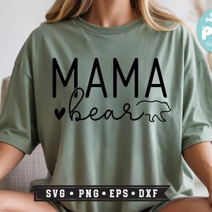 Mama bear Svg Png, sublimation, mothers day svg, mama bear png, winnie-the-pooh svg, mom svg, boho mama, trendy Png, Happy Mother's Day Png image 7
