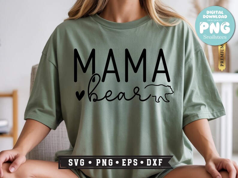 Mama bear Svg Png, sublimation, mothers day svg, mama bear png, winnie-the-pooh svg, mom svg, boho mama, trendy Png, Happy Mother's Day Png image 7