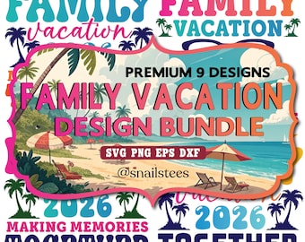 Family Vacation 2026 PNG Bundle, Digital Download,Sublimation png, Family Reunion, Matching Family Trip Shirt Design, Beach Family Vibes PNG