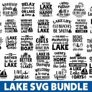 Paquete de SVG de lago, SVG de vida en el lago, SVG de citas sobre el lago, SVG de vida en el lago, SVG de campamento, SVG de pesca, diseño de camiseta de lago, SVG de casa en el lago, SVG divertido de lago