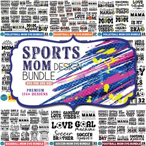 Paquete MEGA de SVG para el Día de la Madre, más de 320 SVG de Mamá Deportista, Vida de Mamá, Fútbol Americano, Voleibol, Baloncesto, Softbol, Fútbol, Béisbol, Tenis, Deportes PNG, SVG