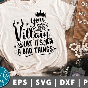 Dices Villano como si fuera una cosa mala Svg Png Chillin como un Villano Drink Svg Halloween Sublimación Png Diseño cortado archivo Cricut Silhouette