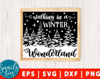 Walking in a winter wonderland Christmas svg eps dxf png Rustic holiday svg design Christmas svg Farmhouse Christmas Rustic Cut File Cricut