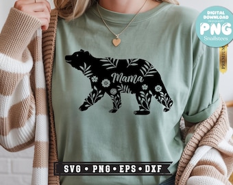 Mamá osa svg y png, sublimación, mamá osa png, día de la madre svg, mamá svg, película de dibujos animados png, mamá svg, mamá boho svg, mamá moderna svg, png