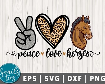 Paz Amor Caballos Svg PNG Sublimación descarga digital Paz Amor Caballos Diseño de sublimación Sublimación de caballos Caballos PNG Descarga instantánea