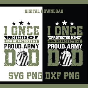 I Once Protected Him Now He Protects Me Svg, Png, Digital Download, Sublimation, Fathers Day PNG, Army Dad Svg, Military Svg, Dad Son Design
