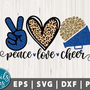 Peace love cheer Svg Png Dxf Eps Cheer Sublimation Sublimation design Cheer svg Cheerleading Sublimation Digital Download Cut File Cricut