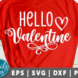 Bonjour Valentine Svg Png Eps Dxf Valentines Day Svg Valentine Svg Hugs and kisses Valentines Svg Shirt Designs Digital Télécharger Cricut Cameo