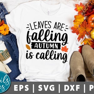 Bladeren vallen herfst roept SVG Png Dxf Eps Herfst svg pompoenen svg Herfst svg Halloween svg Herfst Teken svg gesneden bestand Cricut Silhouette