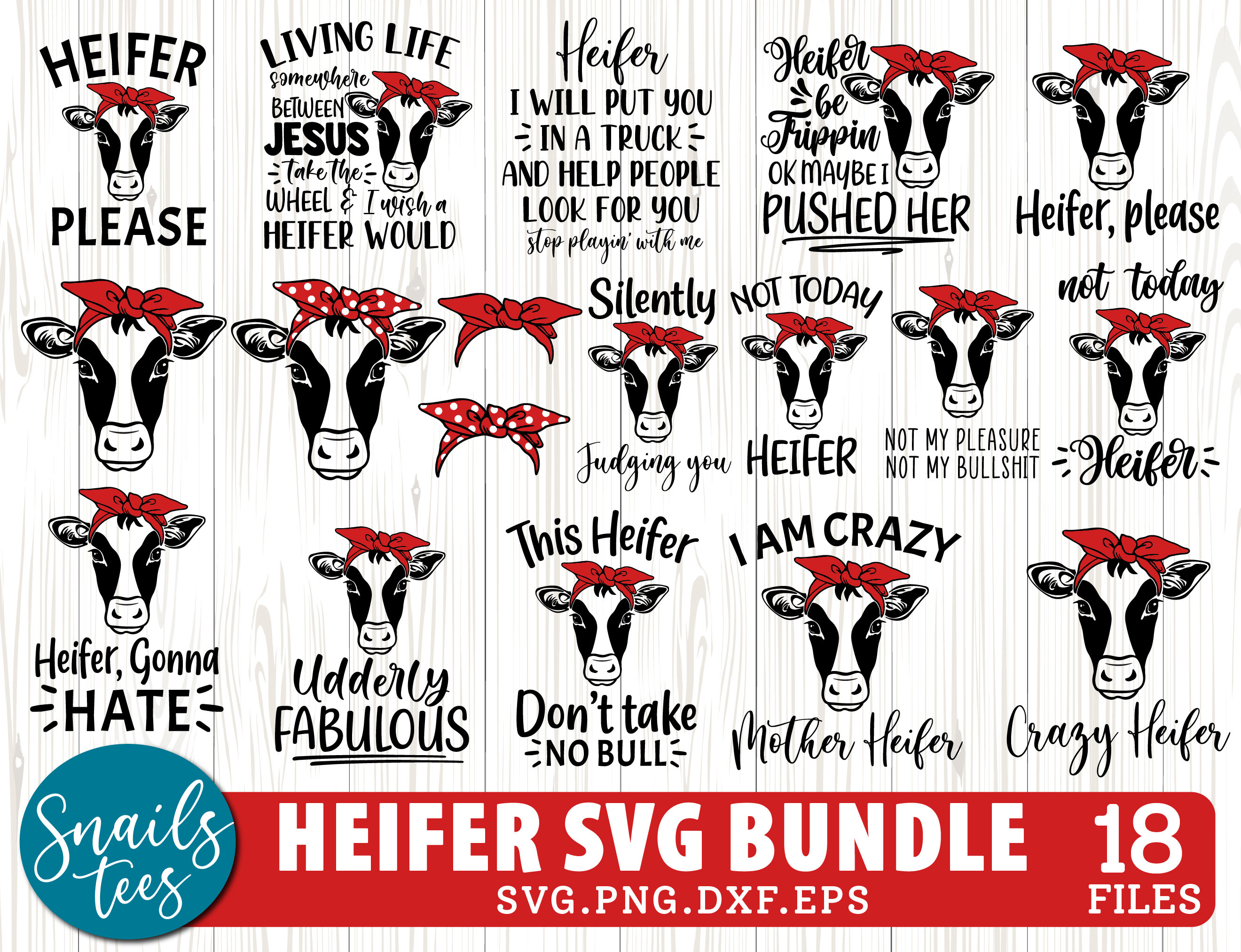 Heifer SVG Bundle Cow Svg Heifer Svg Cut File Cricut Bandana | Etsy