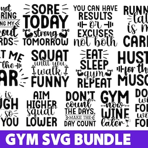 Workout/ Gym x60 SVG Bundle, Motivation Svg, Cardio Quote, Fitness Motivation Svg, Sport Shirt Svg, Exercise Commercial Use, Cut File Cricut