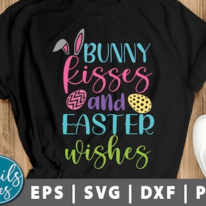 Hase Küsse & Ostern Wünsche Svg Png Dxf Bunny Svg Mama Ostern Design süße Ostern Zitat Svg Frauen Ostern Silhouette Ei geschnitten Datei Cricut