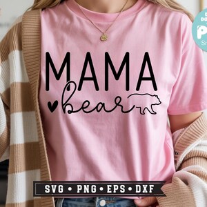 Mama bear Svg Png, sublimation, mothers day svg, mama bear png, winnie-the-pooh svg, mom svg, boho mama, trendy Png, Happy Mother's Day Png image 8
