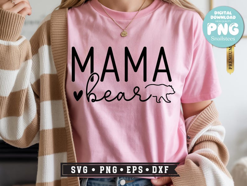Mama bear Svg Png, sublimation, mothers day svg, mama bear png, winnie-the-pooh svg, mom svg, boho mama, trendy Png, Happy Mother's Day Png image 8
