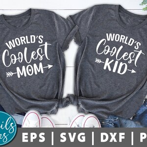El paquete más cool del mundo mamá & niño paquete svg png Dxf Día de la Madre Svg Girl Boy Boy Life Funny Mama Cute Svg Sublimation Design cut file Cricut Cameo