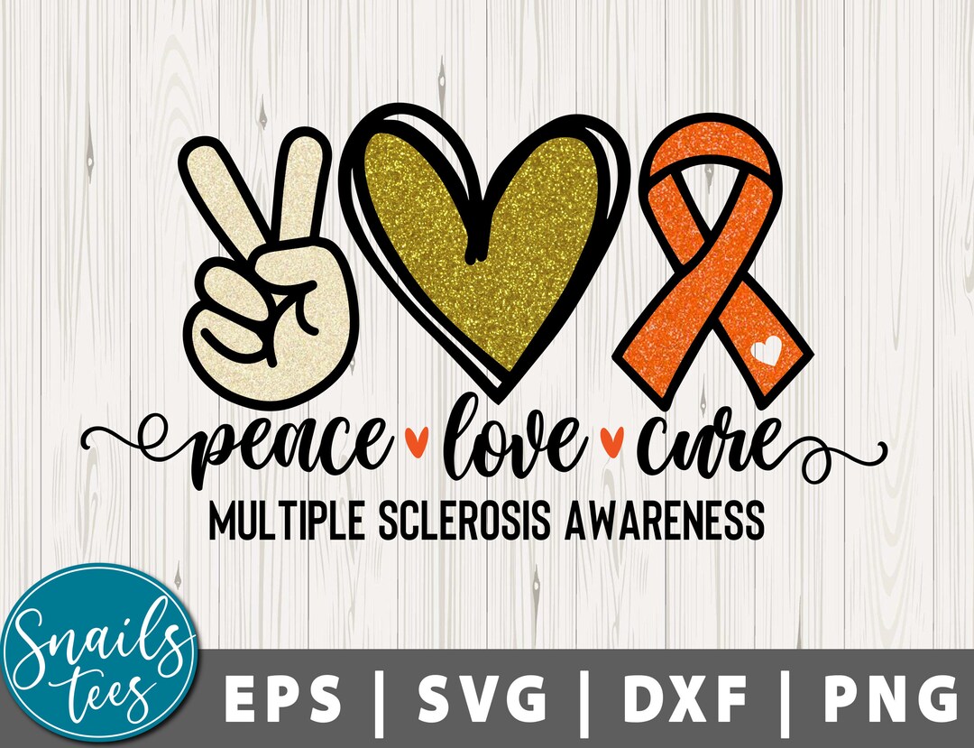 Peace Love Cure Svg Png Sublimation Digital Download Multiple Sclerosis