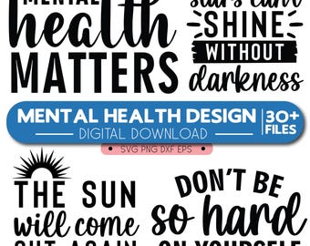 Geestelijke gezondheid png-bundel, SVG-bundel, trendy png-bundel, emotionele steun png, humor voor volwassenen png-bundel, zelfzorg png, therapiestickerpakket png