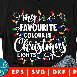 Mi color favorito es luces de Navidad Svg Eps Dxf Png luces de Navidad Svg feliz Navidad vacaciones svg Santa svg cut Archivo para Cricut Cameo