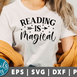 Reading Is Magical SVG, Book SVG, Reading svg, Halloween SVG, Witch svg, Back to School svg, Teacher Saying, Book Lover, Cricut Silhouette
