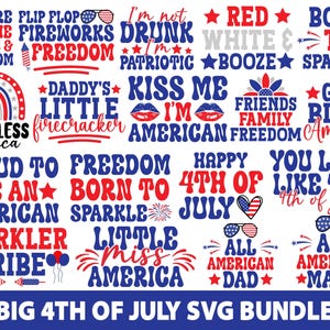 4th of July Mega Bundle, 98+ Designs, Patriotic Svg, Independence day svg, USA Flag Svg, America Svg, July 4th, cut file Cricut Silhouette