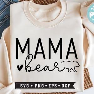 Mama bear Svg Png, sublimation, mothers day svg, mama bear png, winnie-the-pooh svg, mom svg, boho mama, trendy Png, Happy Mother's Day Png image 1