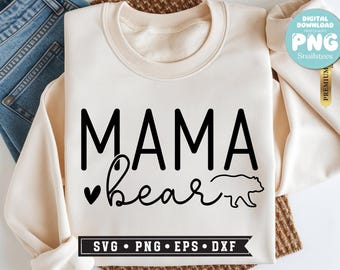 Mama bear Svg Png, sublimation, mothers day svg, mama bear png, winnie-the-pooh svg, mom svg, boho mama, trendy Png, Happy Mother's Day Png