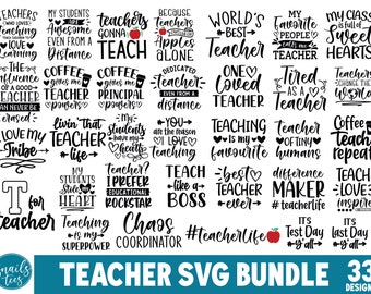 Teacher SVG Bundle, School svg, Teacher Quotes, Teacher life svg, Funny Teacher kindergarten svg, Teach svg, preschool svg, cut file cricut