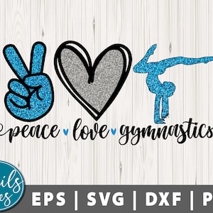 Peace love Gymnastics Svg Png Eps Dxf Gymnastics design Sublimation DTG printing sublimation design Png Digital Download Cut File Cricut