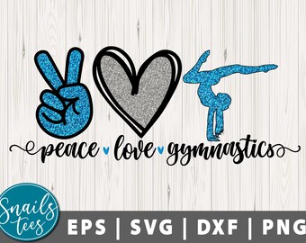 Peace love Gymnastics Svg Png Eps Dxf Gymnastics design Sublimation DTG printing sublimation design Png Digital Download Cut File Cricut