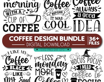 Coffee SVG Design Bundle,(Digital Download),36+ Coffee Cup Designs,espresso,Coffee Lovers SVG, Coffee PNG Bundle,Funny Quotes Svg,Coffee Png